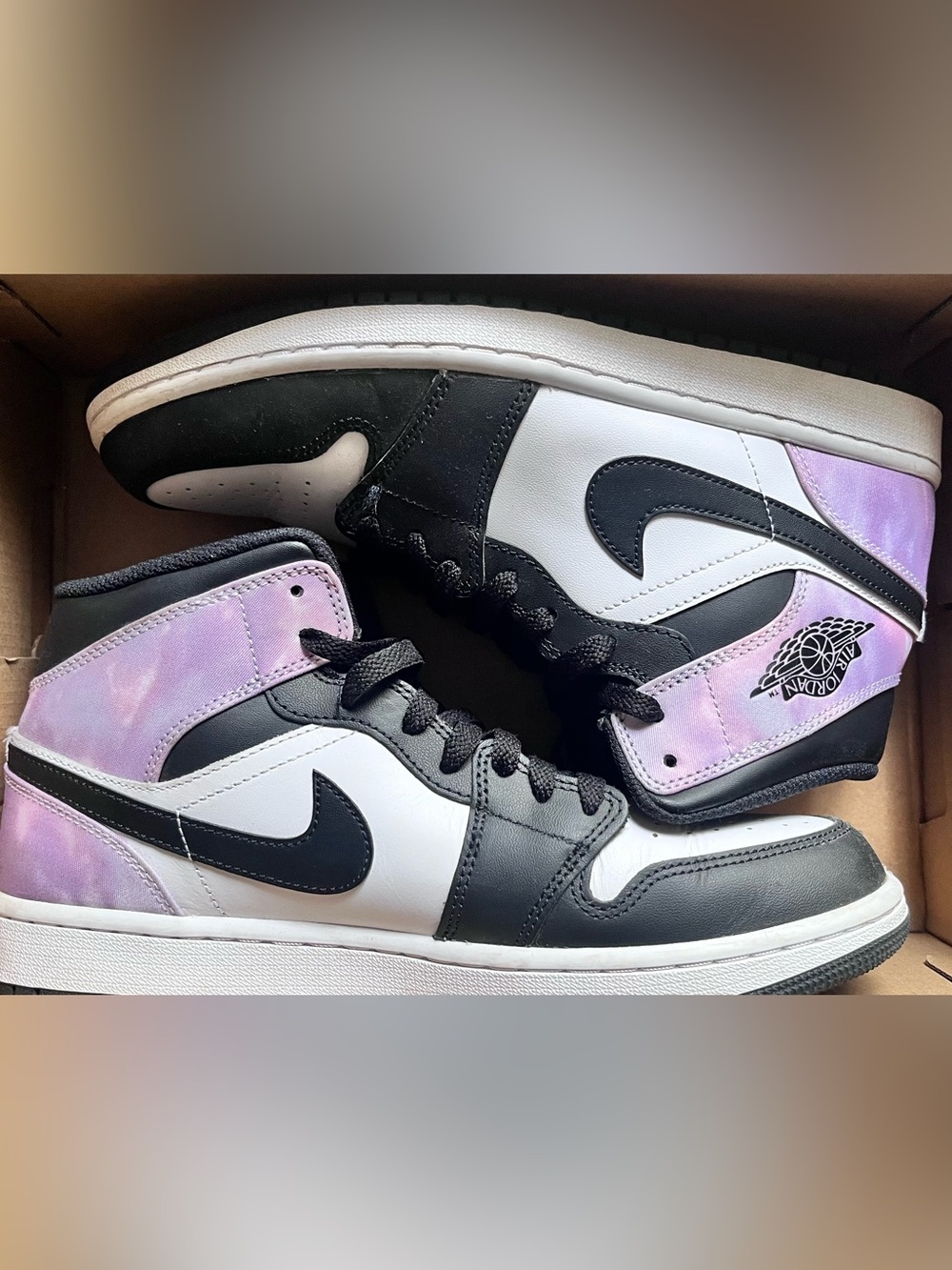 Pink & black Jordan Mid-Top Sneakers